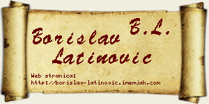 Borislav Latinović vizit kartica